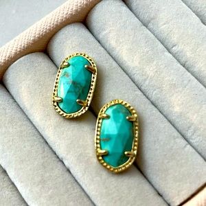 Ellie Gold Stud Earrings In Turquoise (Nordstrom Exclusive)